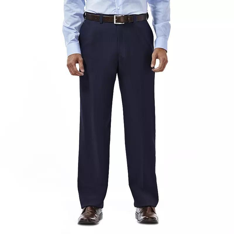 Mens Haggar eCLo Stria Classic-Fit Flat-Front Dress Pants Product Image