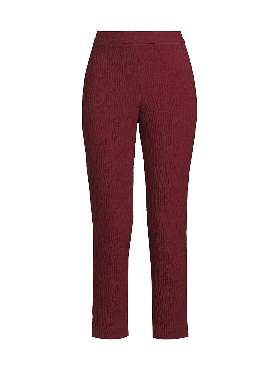 Womens Cotton Textured Jacquard Straight-Leg Pants Product Image