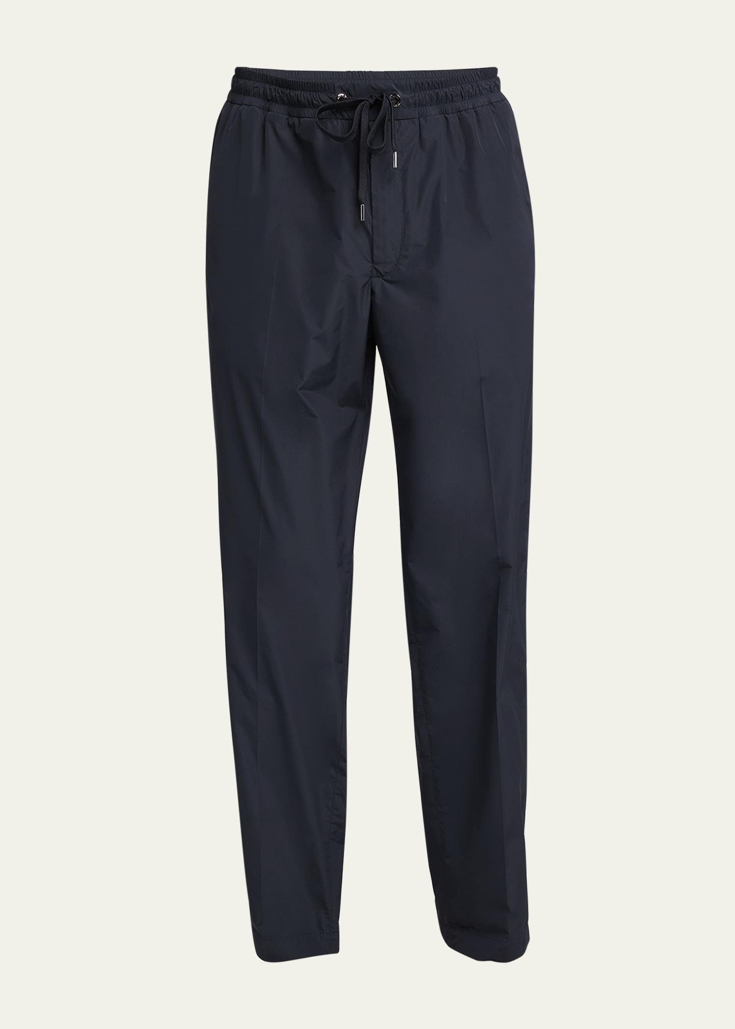 Mens Drawstring Straight-Leg Trousers Product Image
