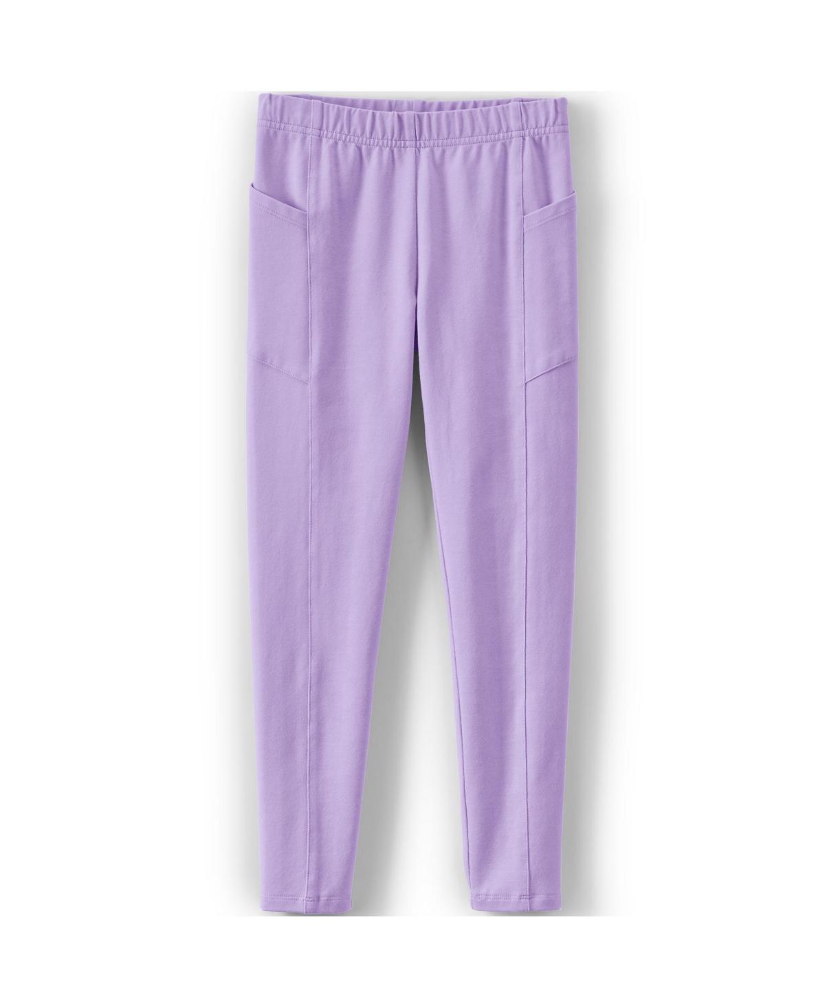 Girls 2-20 Lands' End Tough Cotton Legging with Pocket in Regular and Plus, Girl's, Size: XL(14/16), Gray Grey Product Image