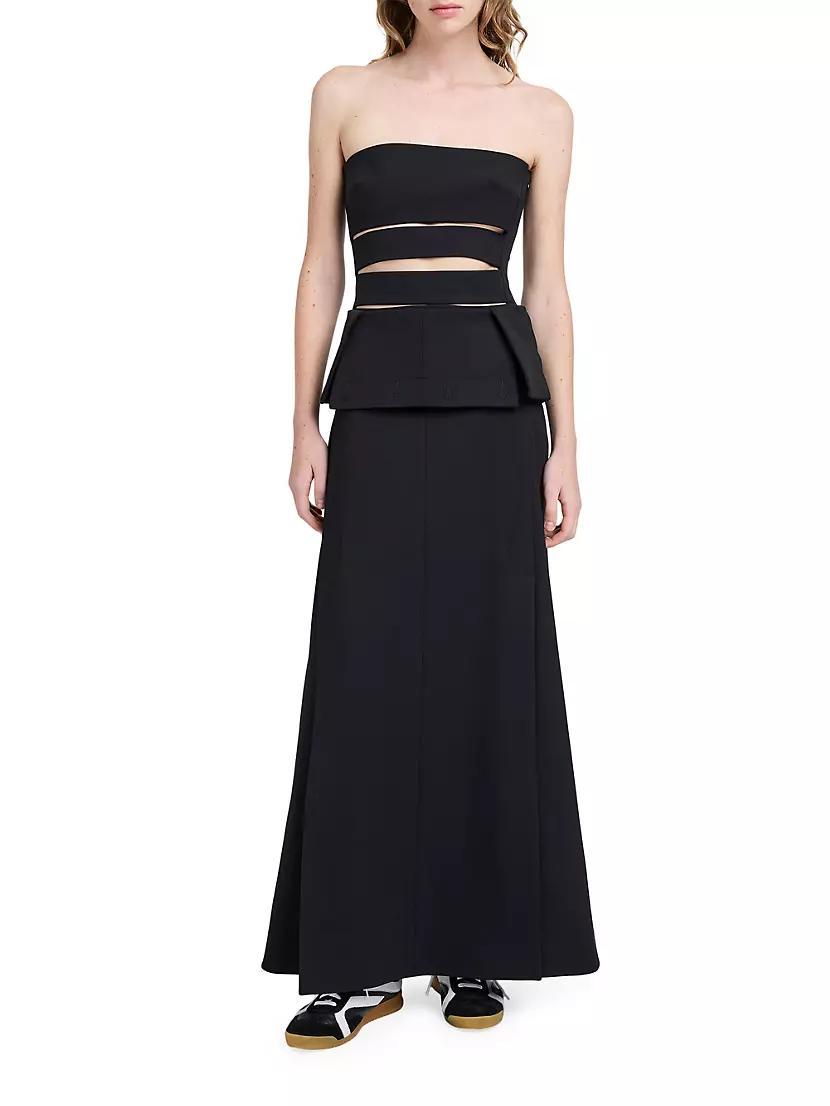 Wool-Blend Cut-Out Strapless Gown Product Image