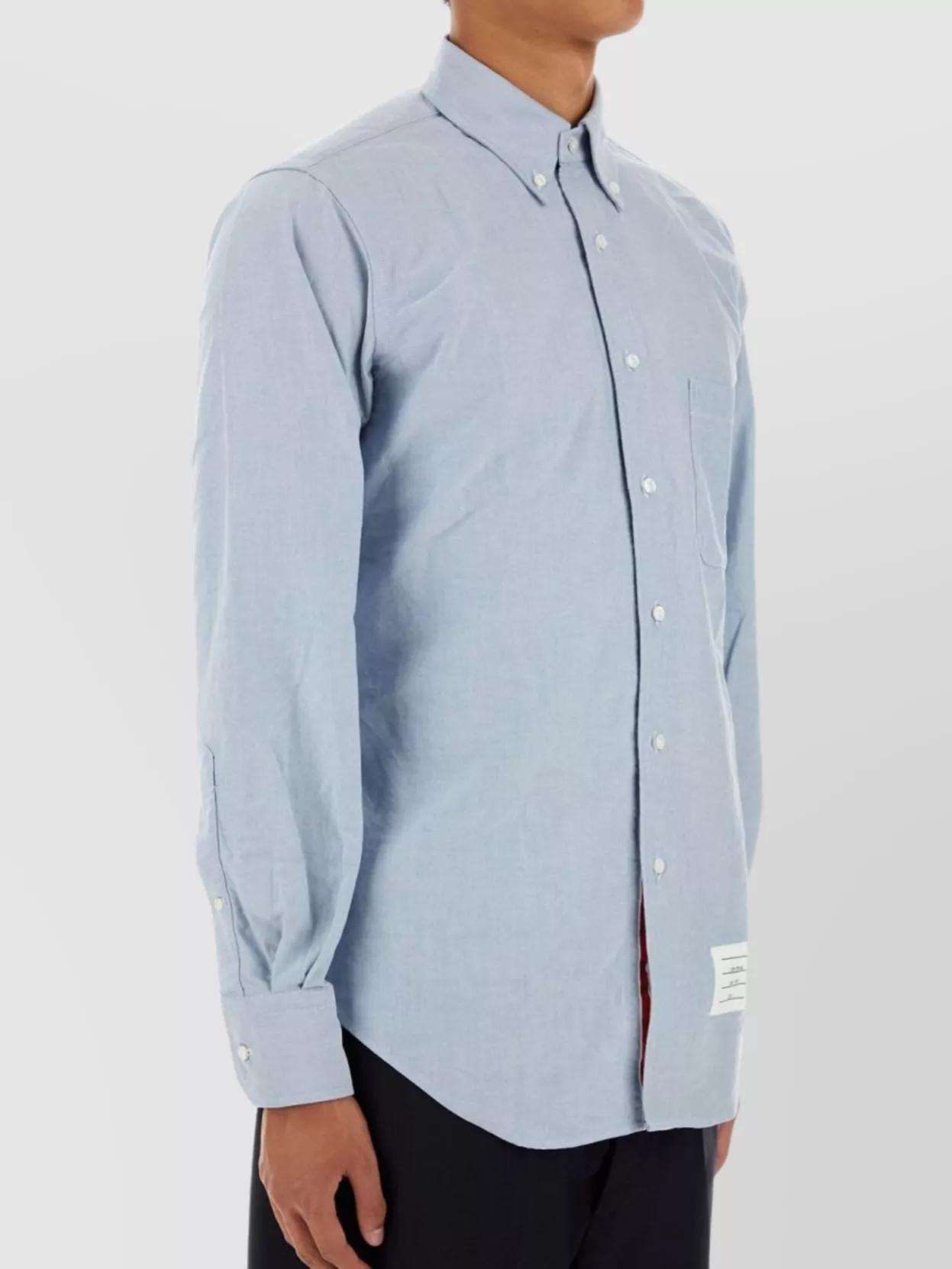 THOM BROWNE Classic Fit Cotton Button-down Shirt In Light Blue Product Image