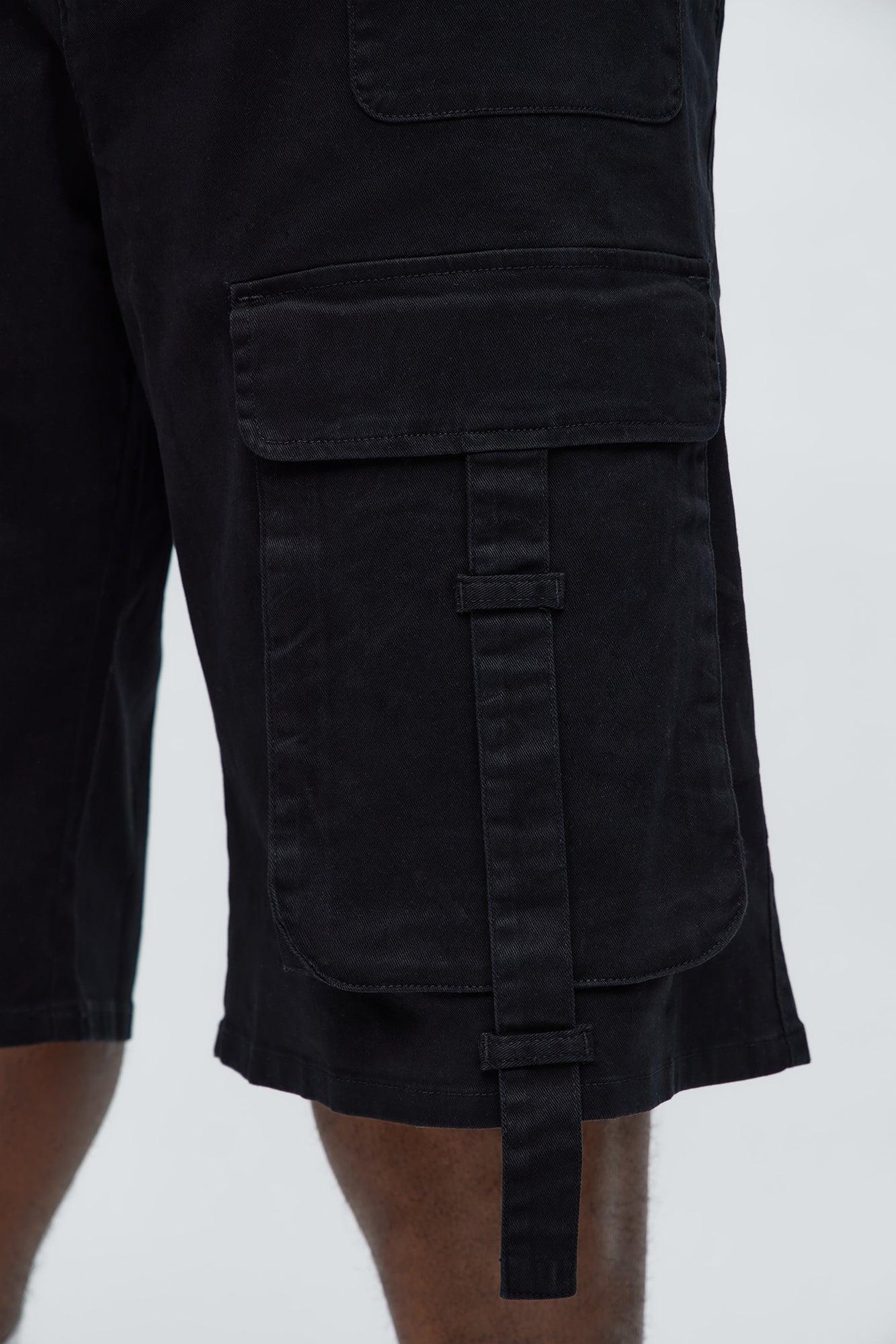 Baggy Oversized Pocket Cargo Shorts - Black Product Image