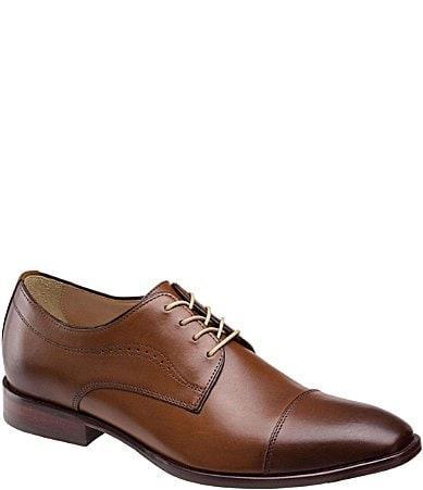 Johnston & Murphy McClain Cap Toe Dress Oxford Full Grain) Men's Lace Up Cap Toe Shoes Product Image