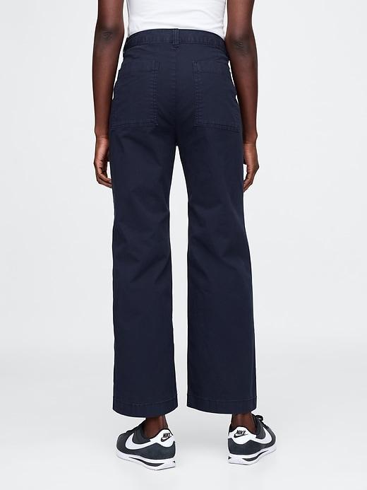 High Rise Stride Wide-Leg Ankle Khakis Product Image