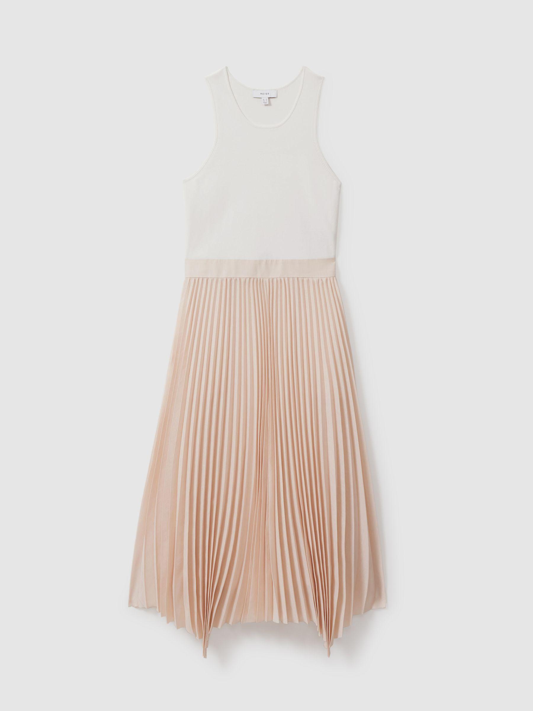 Hybrid Knitted Midi Dress in Ivory/Nude Product Image