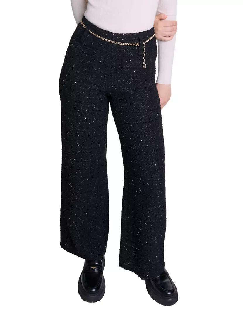 Sequined Tweed Trousers Product Image