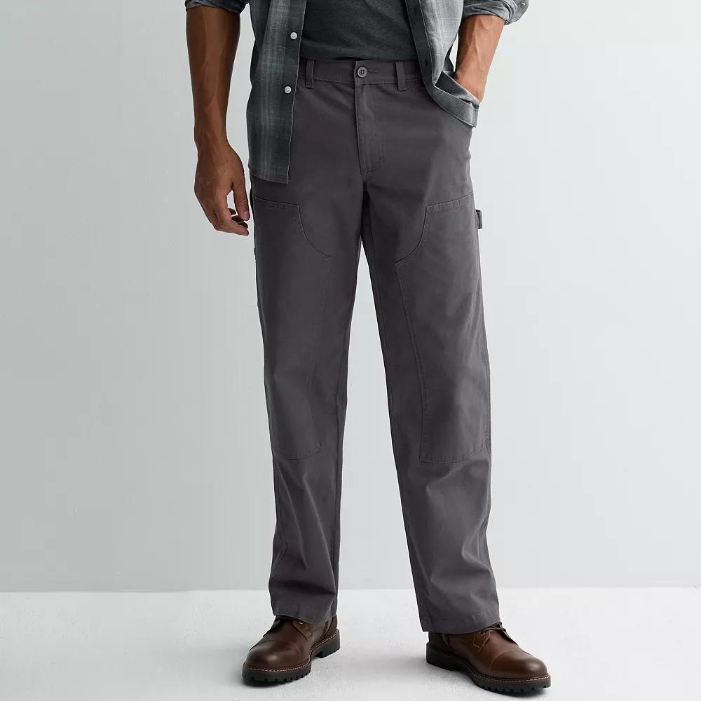 Men's Sonoma Goods For Life® Straight-Fit Canvas Carpenter Pants, Size: 40 X 32, Green Product Image