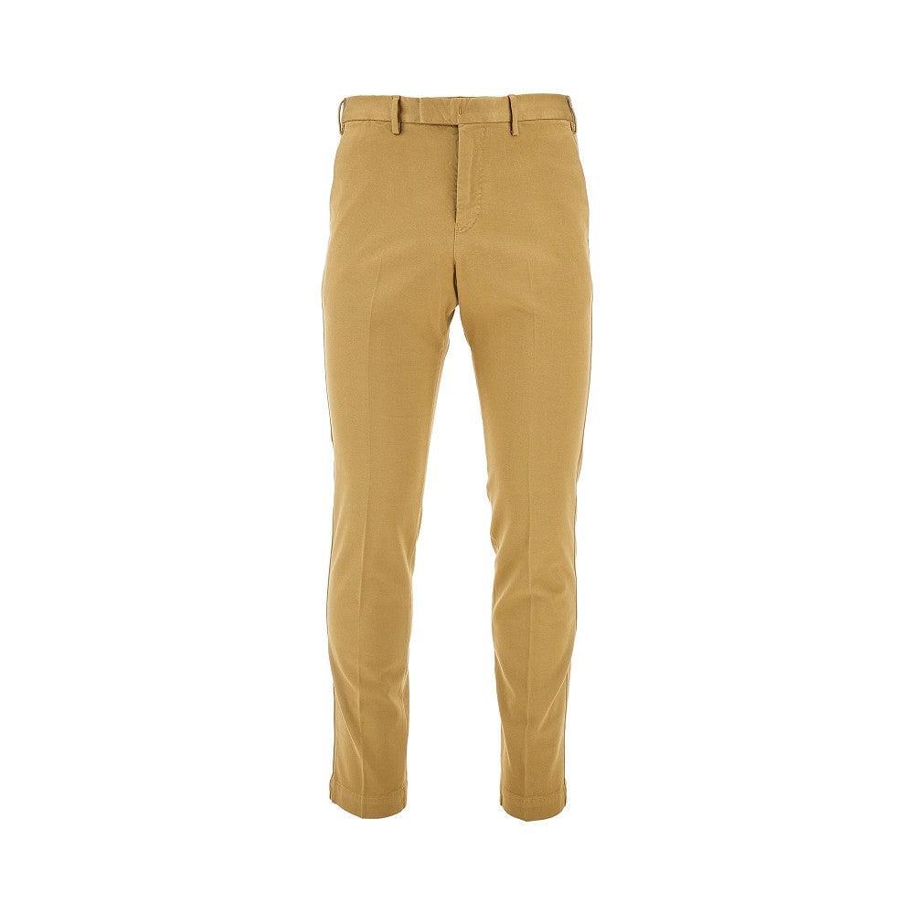 PT TORINO Slim Cotton Trousers In Beige Product Image