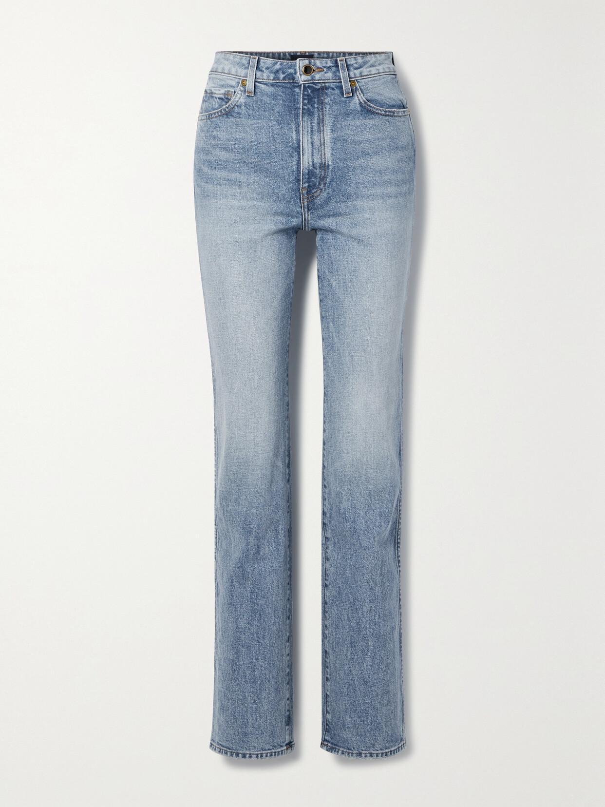 KHAITE Buttoned Straight Leg Jeans In Sky Blue Product Image