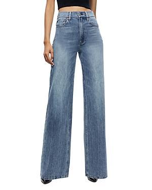 Alice and Olivia Weezy High Rise Flare Jeans in Sadie Light Vintage Blue Product Image