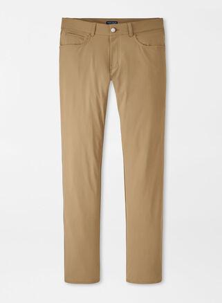 Peter Millar Mens Bingham Performance Five-Pocket Pant | Color: Rye | Size: 35 Product Image