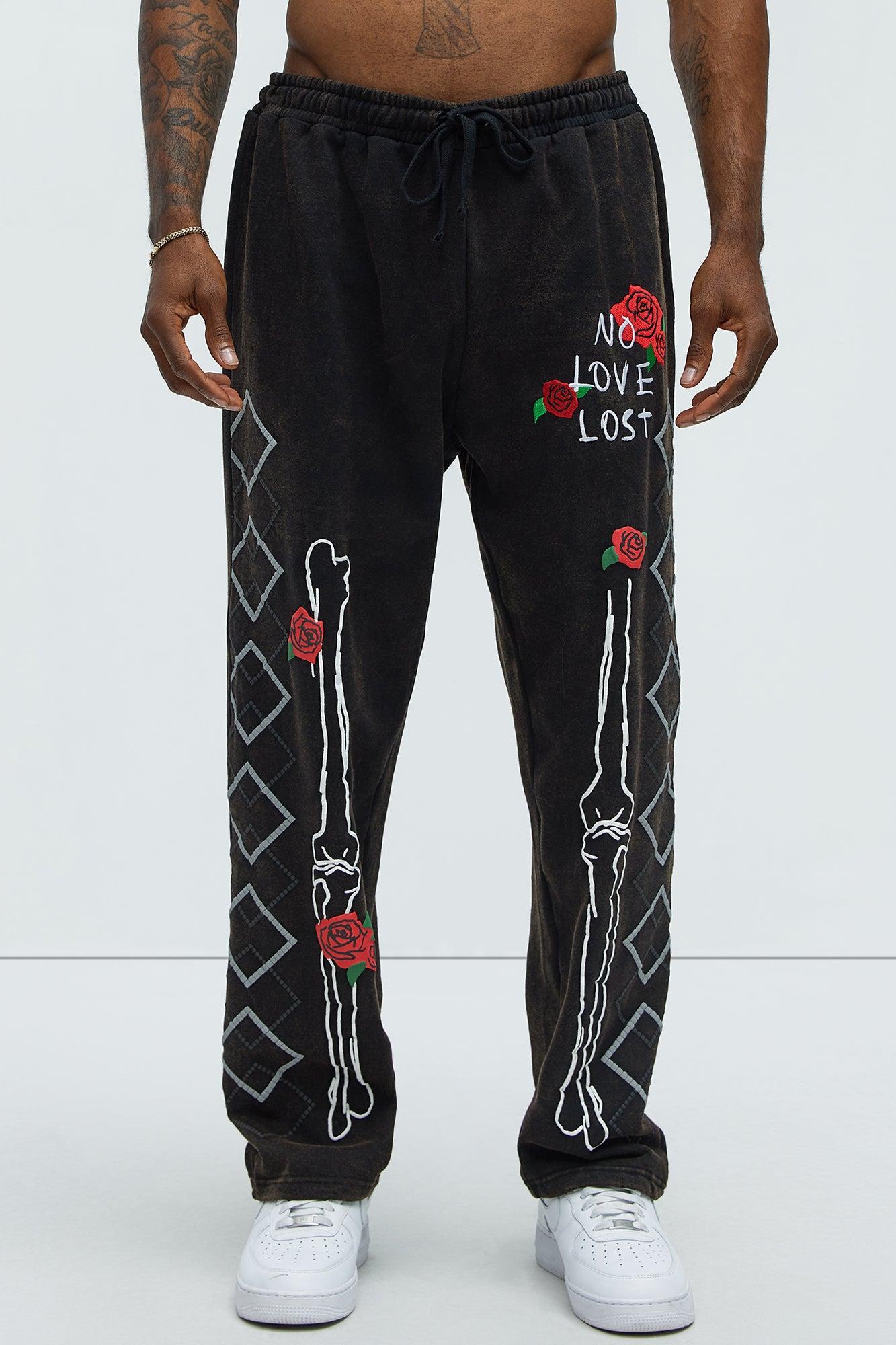 No Love Lost Skeleton Sweatpants - Black Product Image