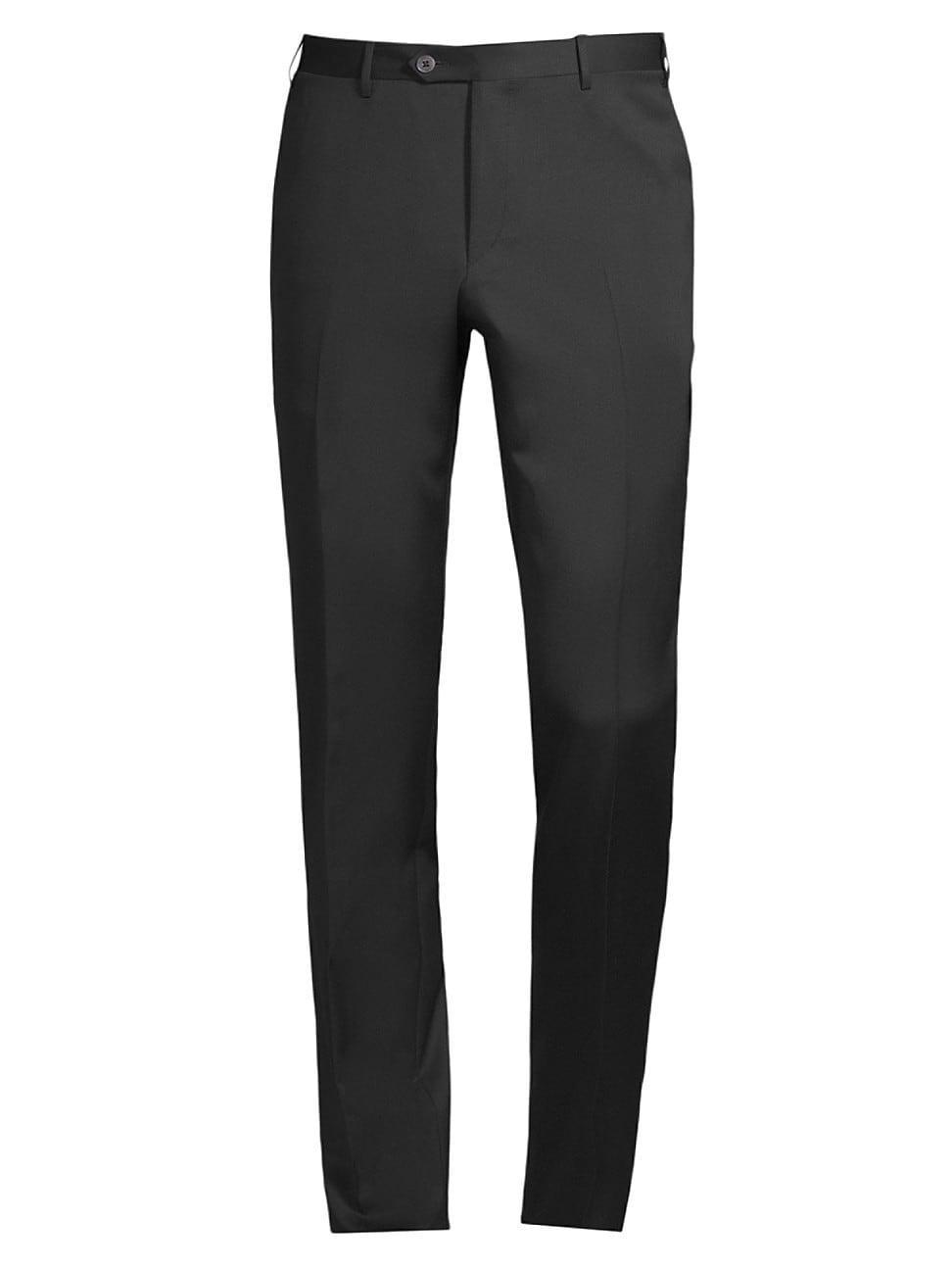 Mens Straight Wool Trousers Product Image