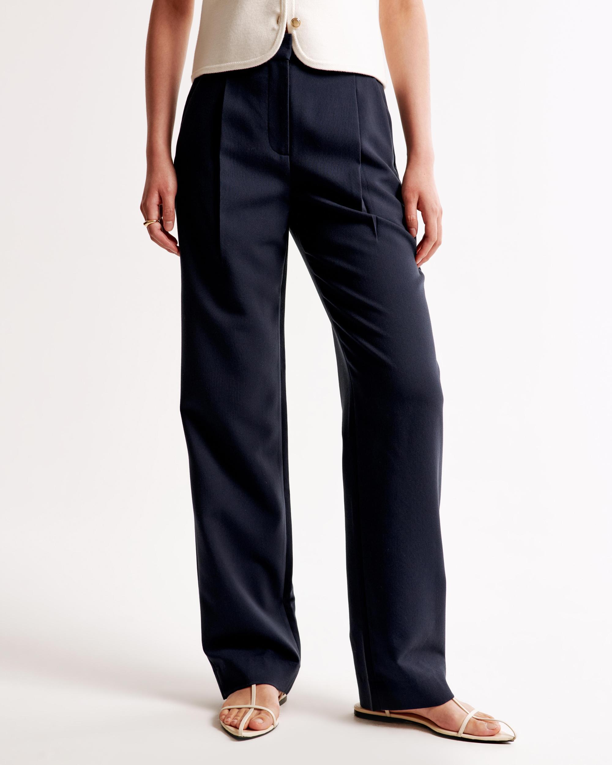 Curve Love A&F Quinn Tailored Straight Pant Product Image