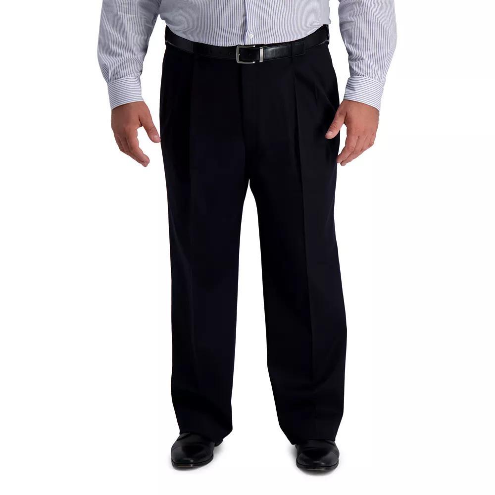 Big & Tall Haggar Iron-Free Premium Khaki Classic-Fit Pleat Pants, Mens Product Image