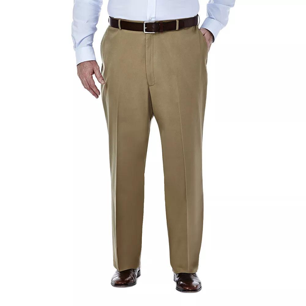 Big & Tall Haggar® Premium Stretch No-Iron Khaki Flat-Front Pants, Men's, Size: 44X30, Dark Blue Product Image