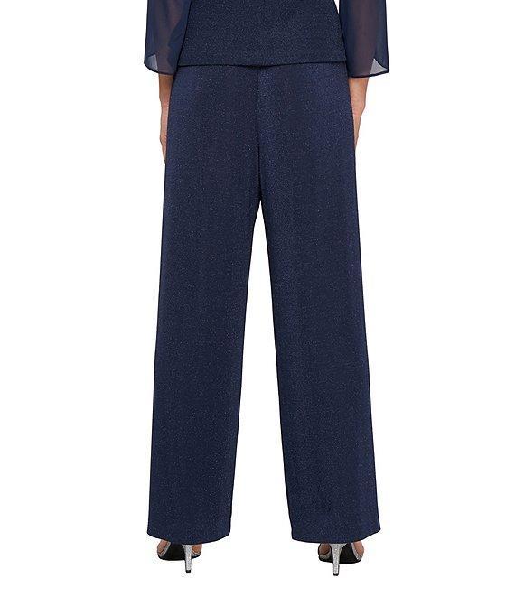 Alex Evenings Metallic Knit Straight Leg Pants Product Image
