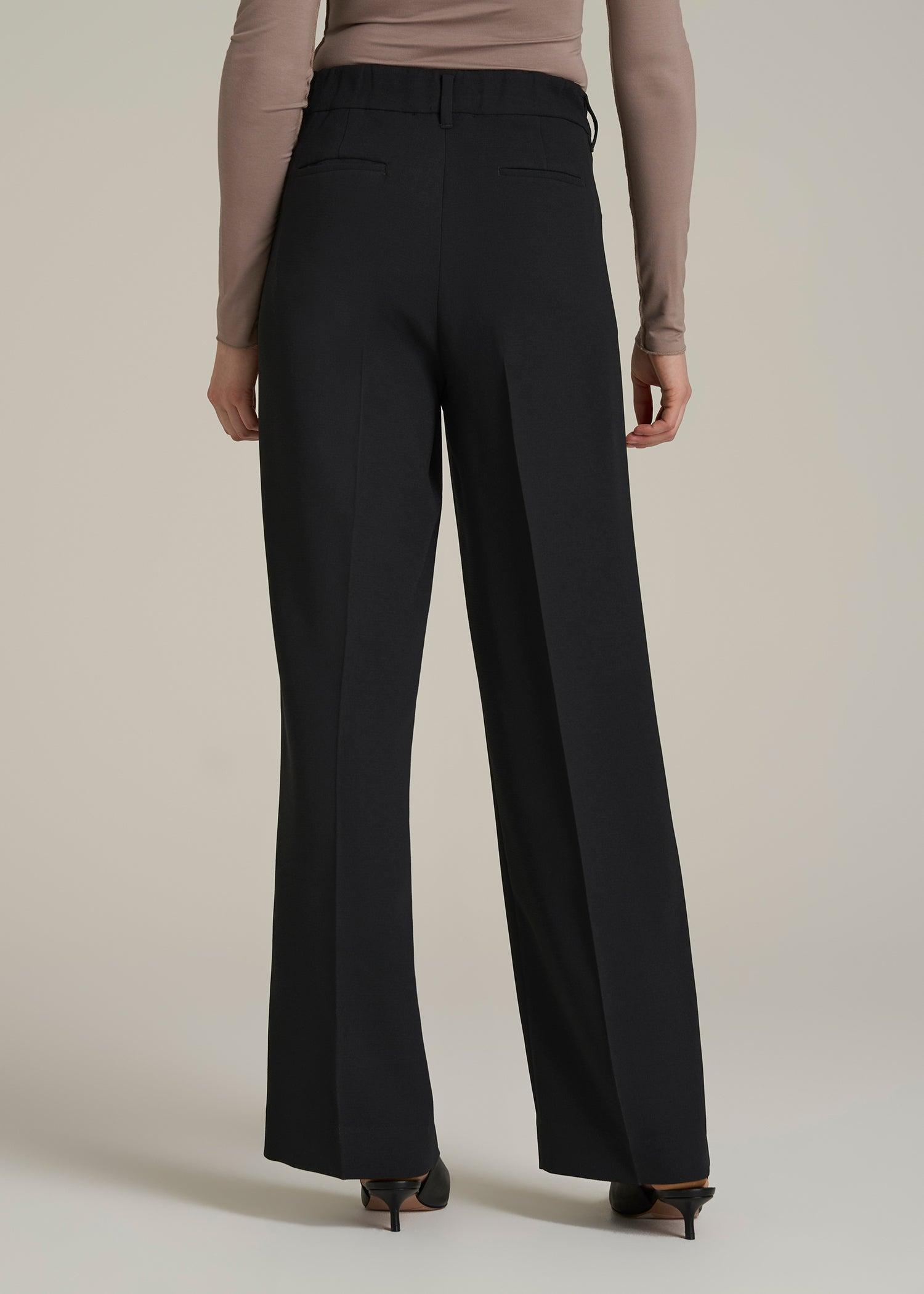 Wide Leg Pleated Dress Pants 2.0 for Tall Women in Black Product Image