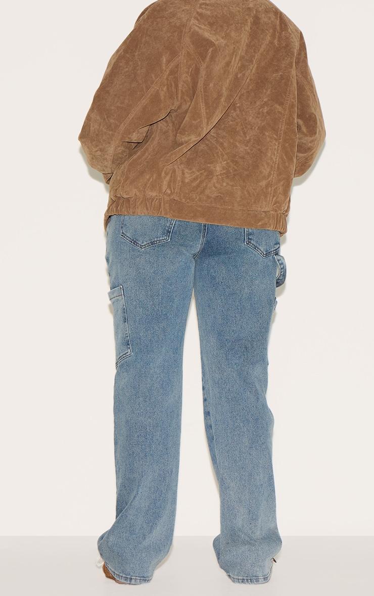 Shape Vintage Wash Cargo Wide Leg Jeans Product Image