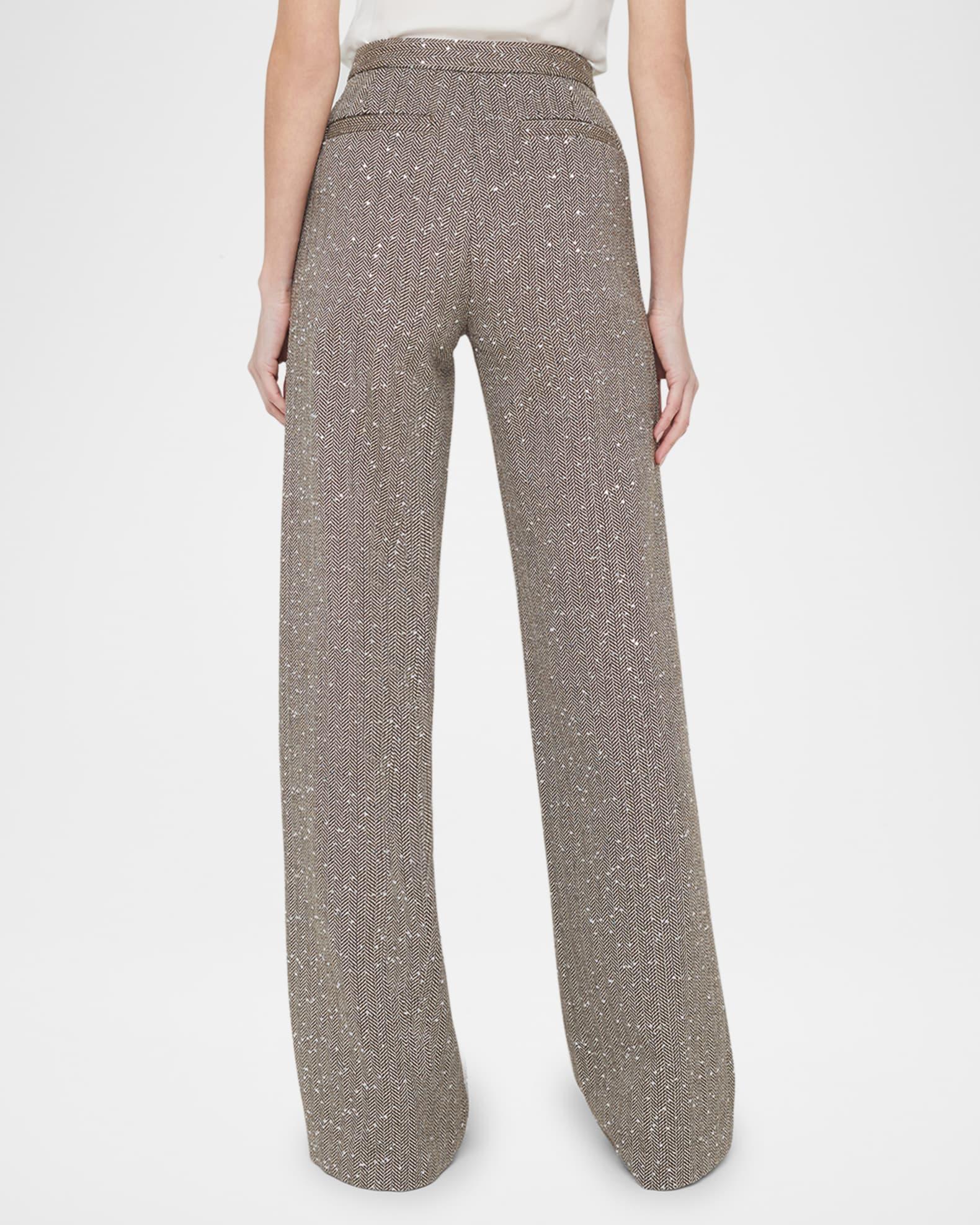 Livvy Chevron Straight-Leg Trousers Product Image