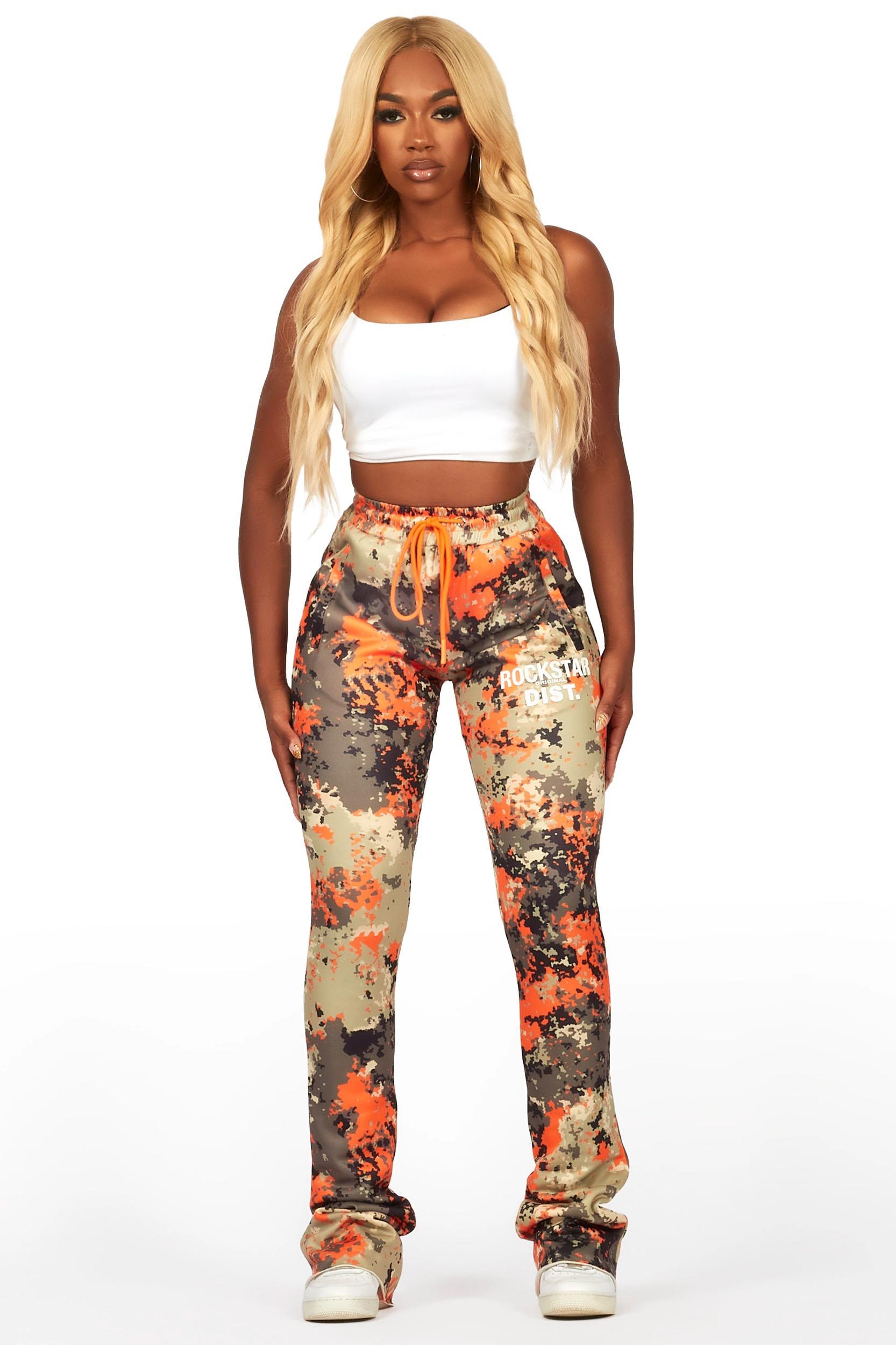 Juliana Orange Digital Camo Super Stacked Track Pant Female Product Image