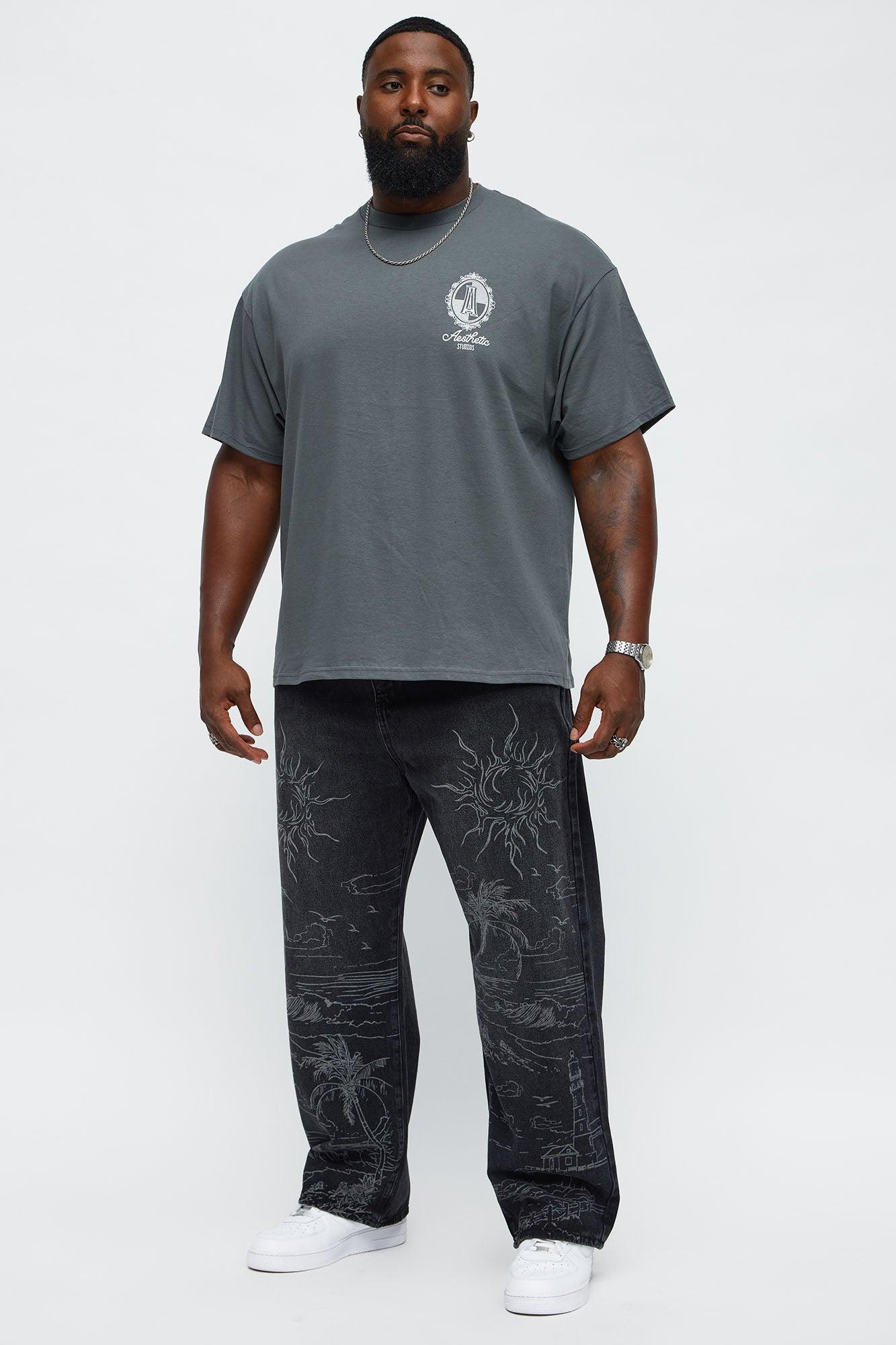 Aesthetics LA California Short Sleeve Tee - Charcoal Product Image