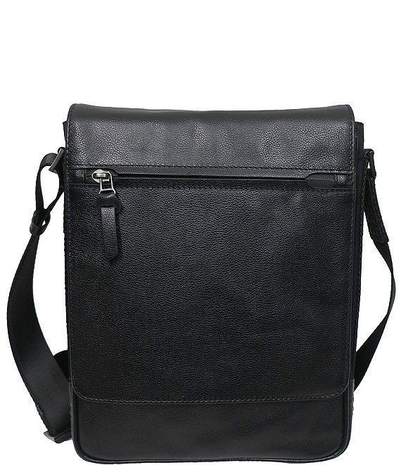 BOCONI Garth Coated Zipper Leather Crossbody Bag Product Image