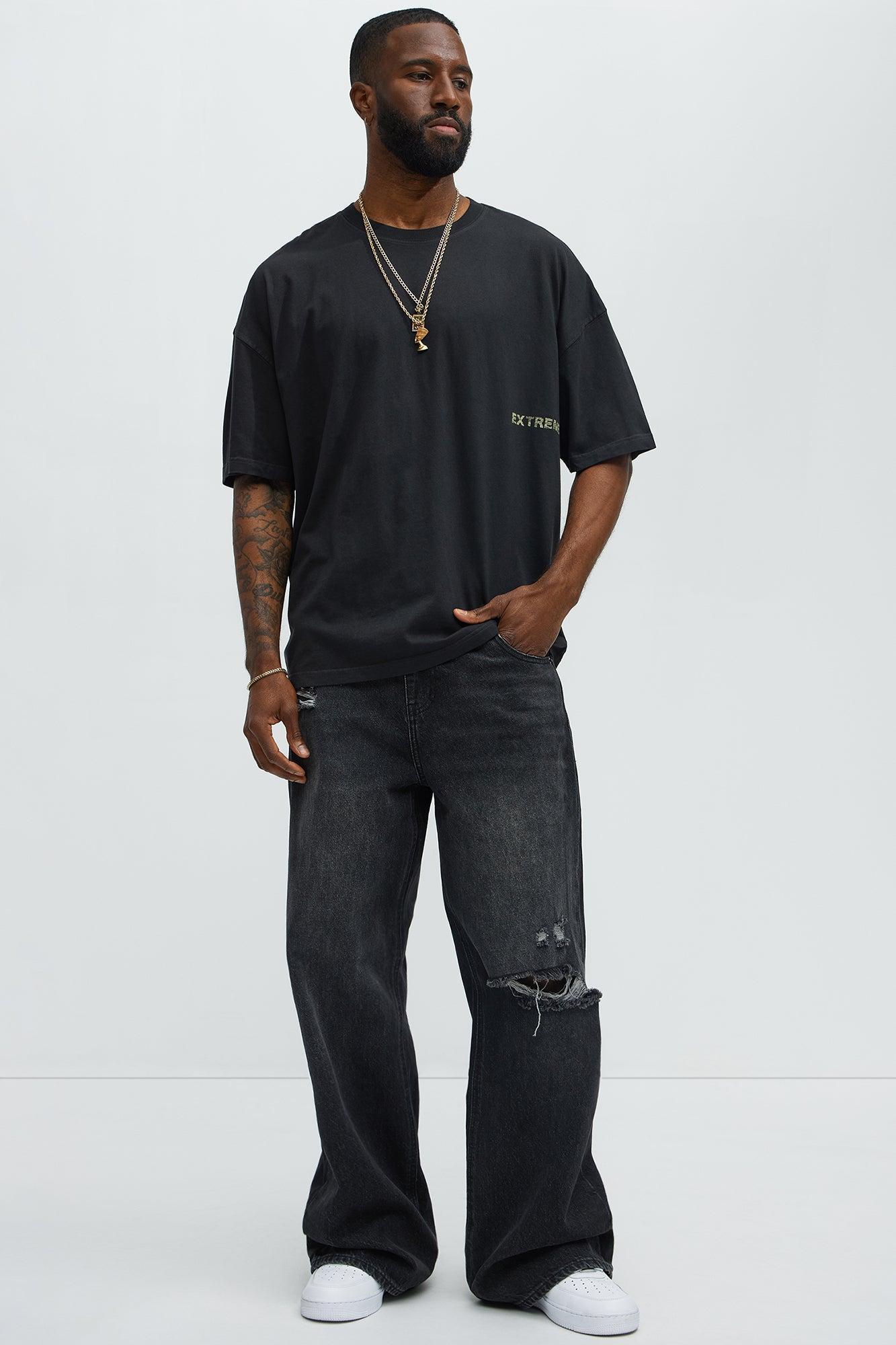 Extreme Shine Oversized Short Sleeve Tee - Black Wash Product Image