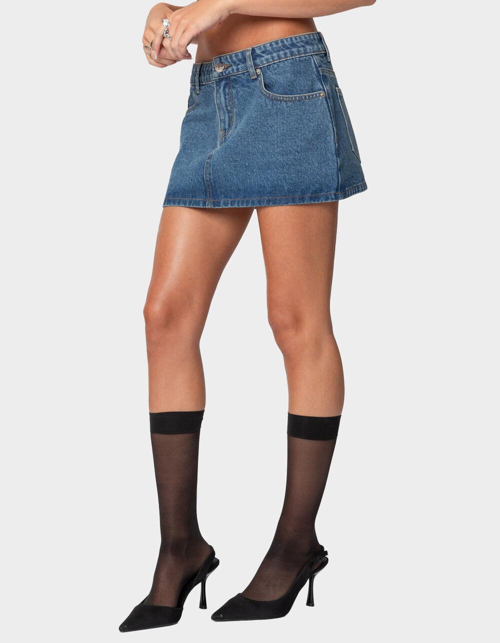 EDIKTED Chiara Denim Micro Skirt Product Image