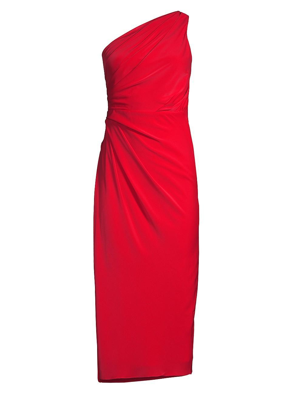 line and dot Mia Midi Dress (Scarlet ) Women's Clothing Product Image