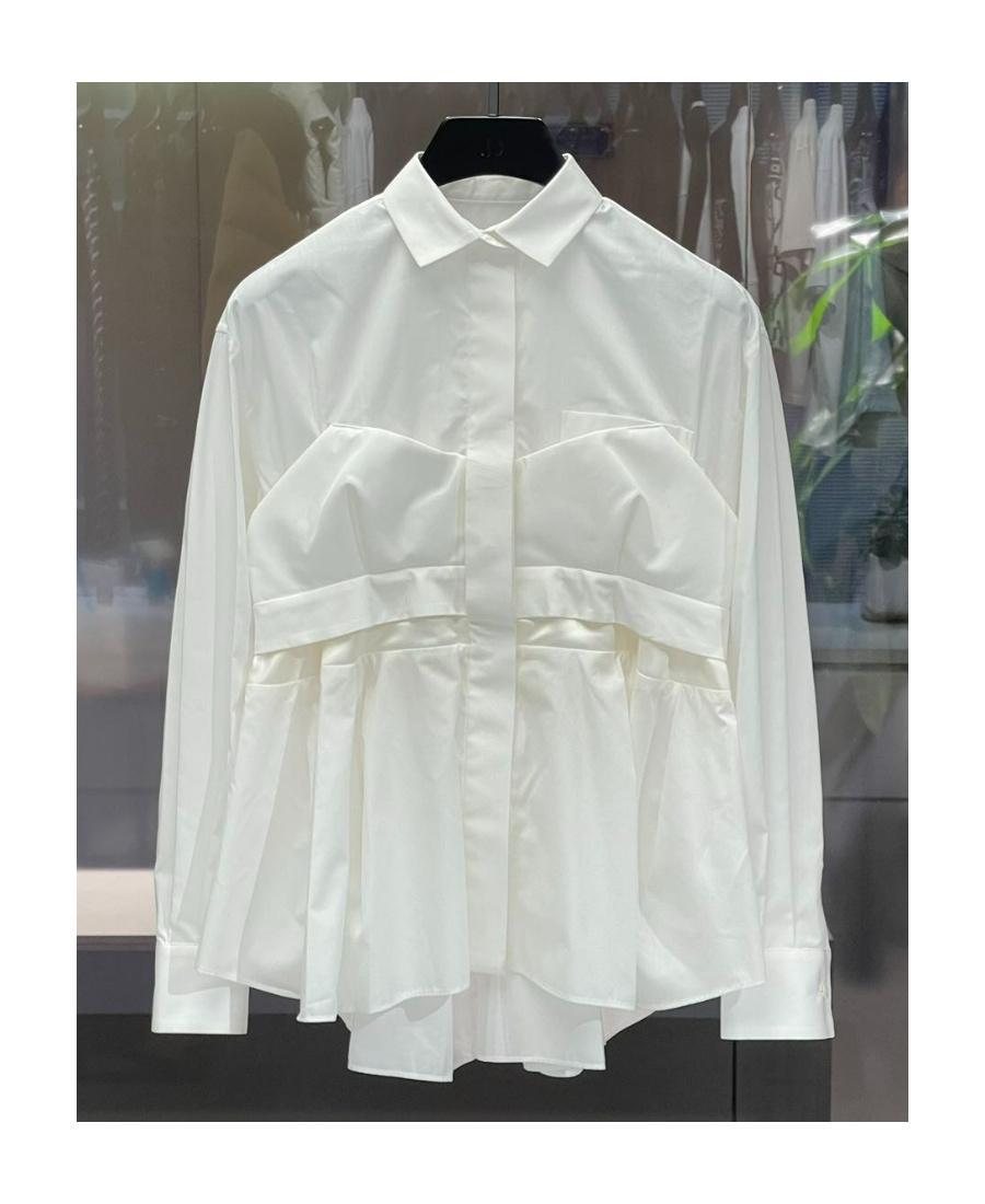 SACAI Logo Long-sleeved Shirt In White Product Image