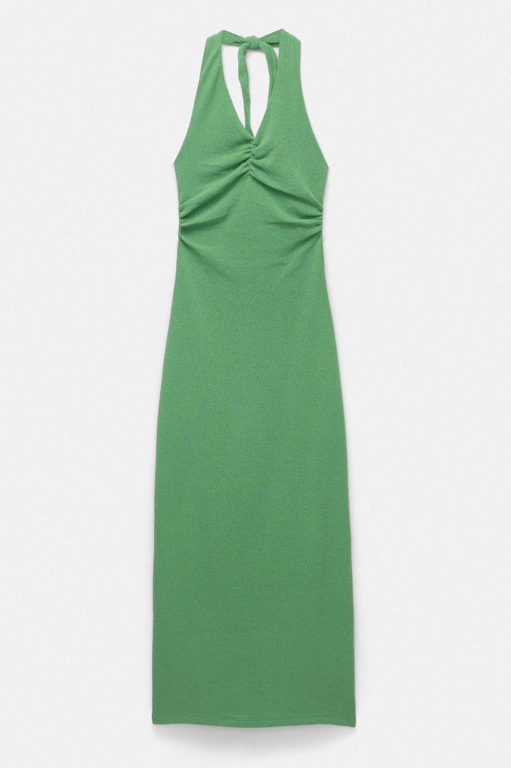 Knit racer-neck midi dress Product Image