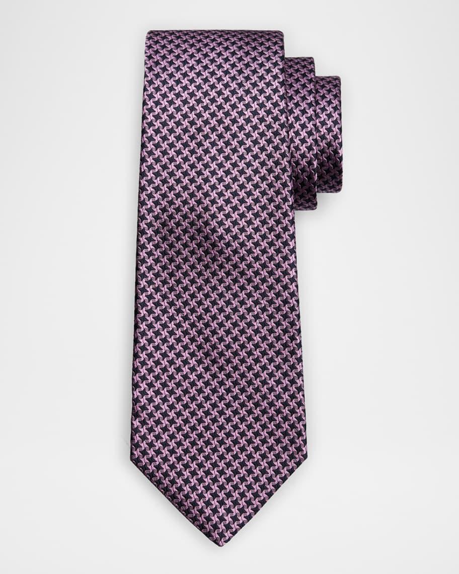 Mens Mini Houndstooth Silk Tie Product Image