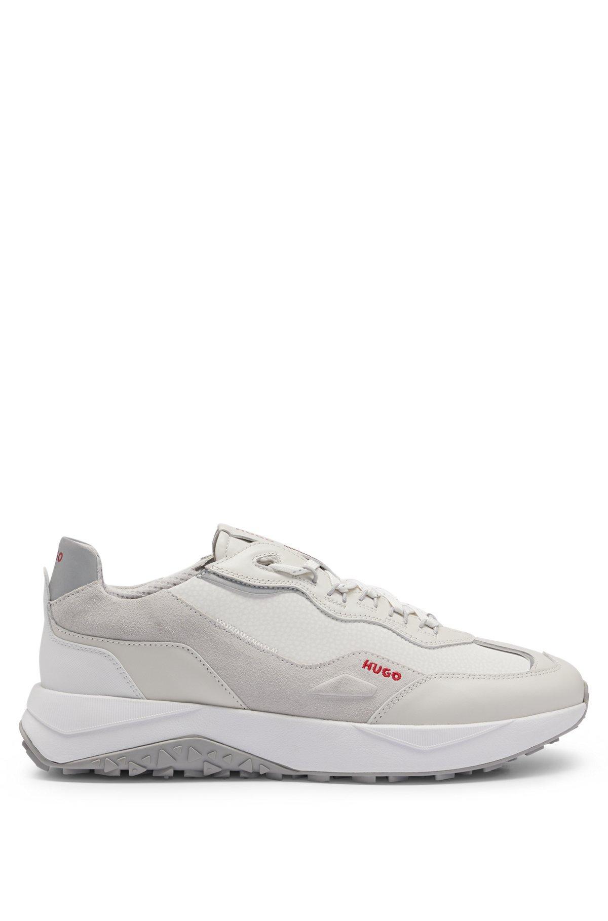 Mixed-material trainers with leather trims Product Image