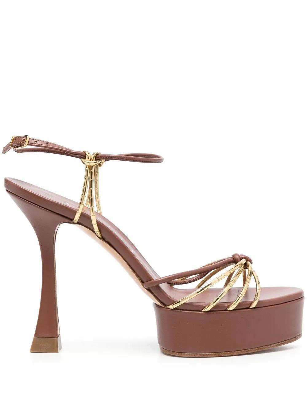 CASADEI Julia Plateau-sandalen 120mm In Brown Product Image