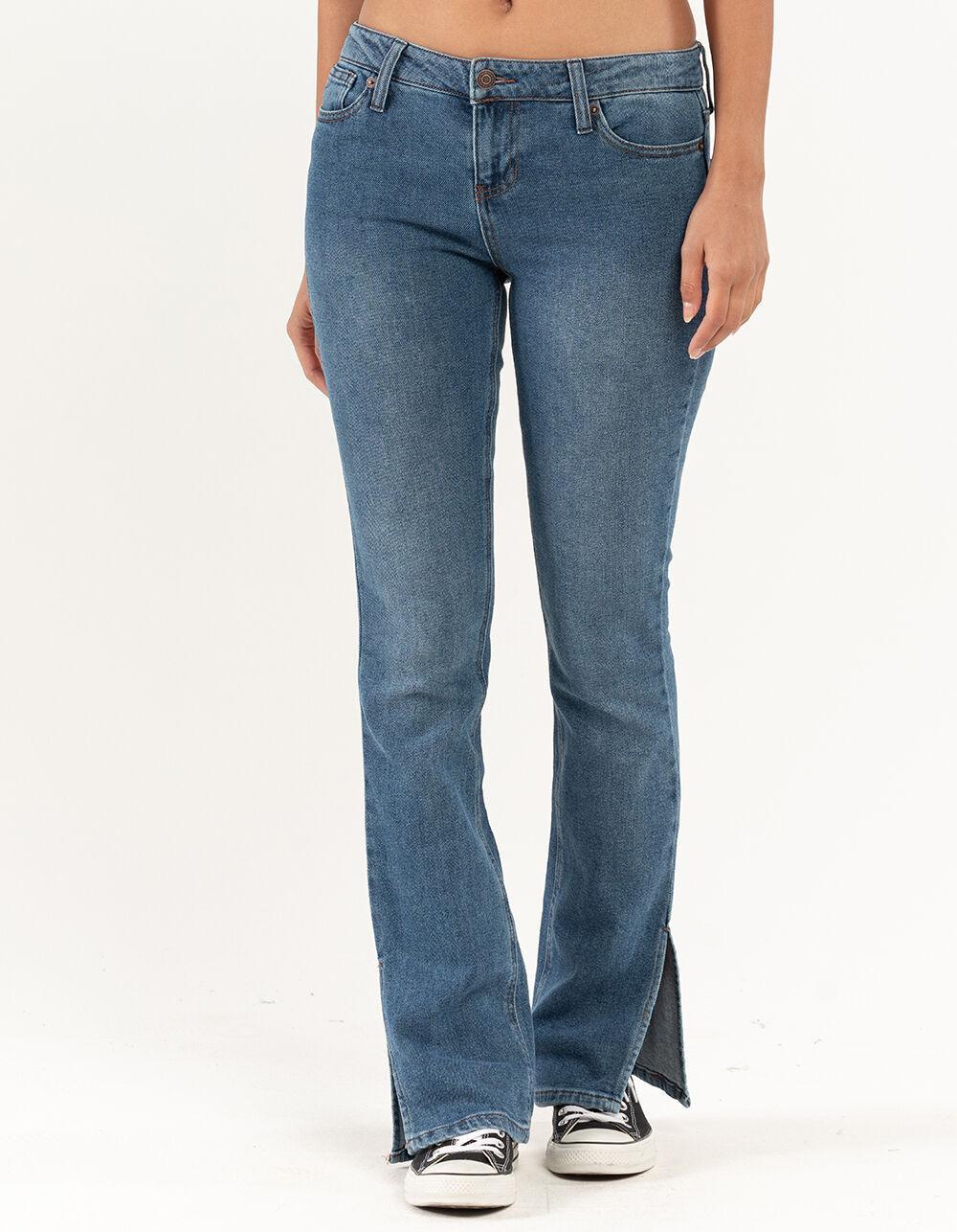 RSQ Womens Side Slit Flare Comfort Jeans - MEDIUM INDIGO Product Image