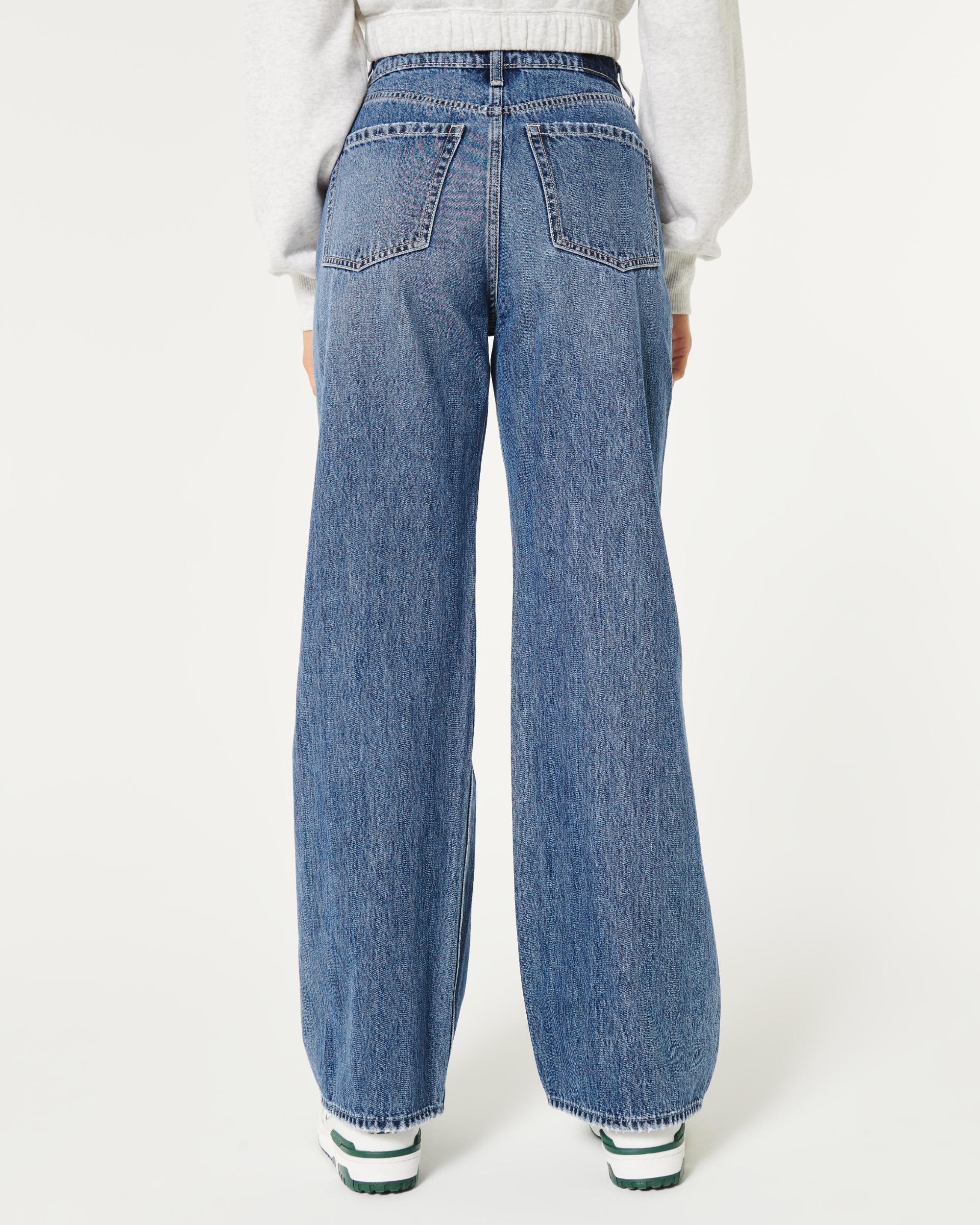 Ultra High-Rise Medium Wash Baggy Jeans Product Image