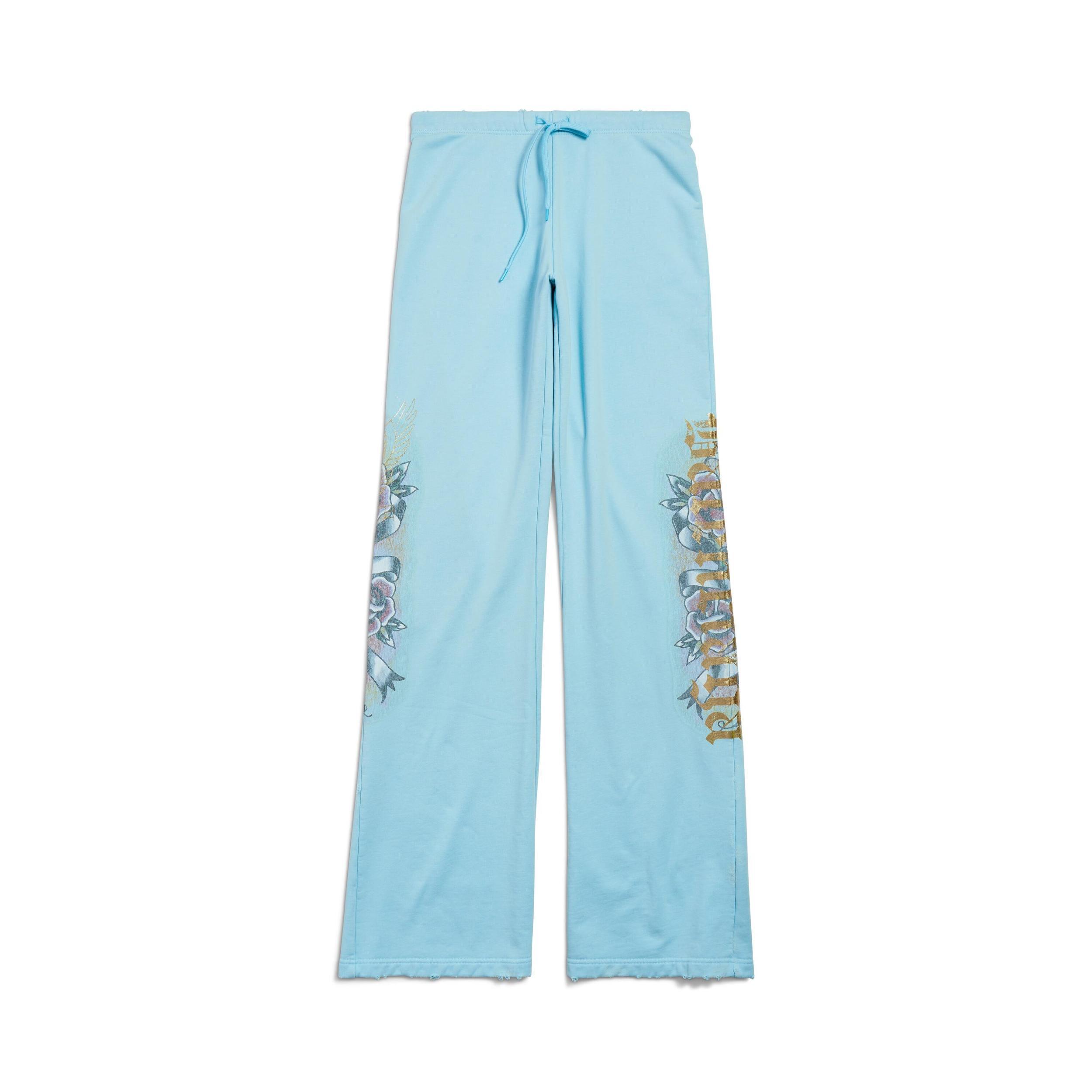 Women's Tacky Tattoo Flared Sweatpants in Light Blue Product Image