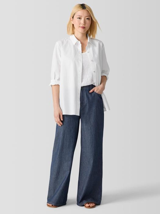 EILEEN FISHER Airy Organic Cotton Twill Wide Trouser Pantfemale Product Image