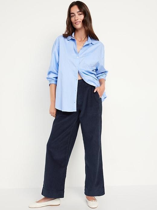 High-Waisted Corduroy Wide-Leg Pants Product Image