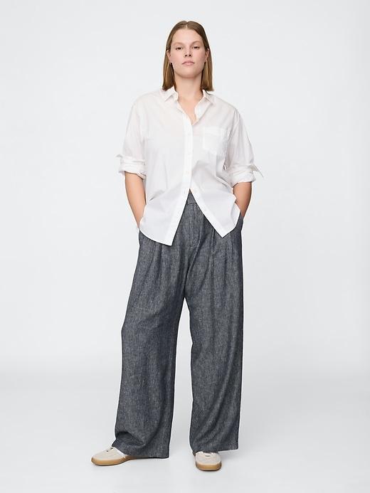 365 High Rise Linen-Blend Trousers Product Image
