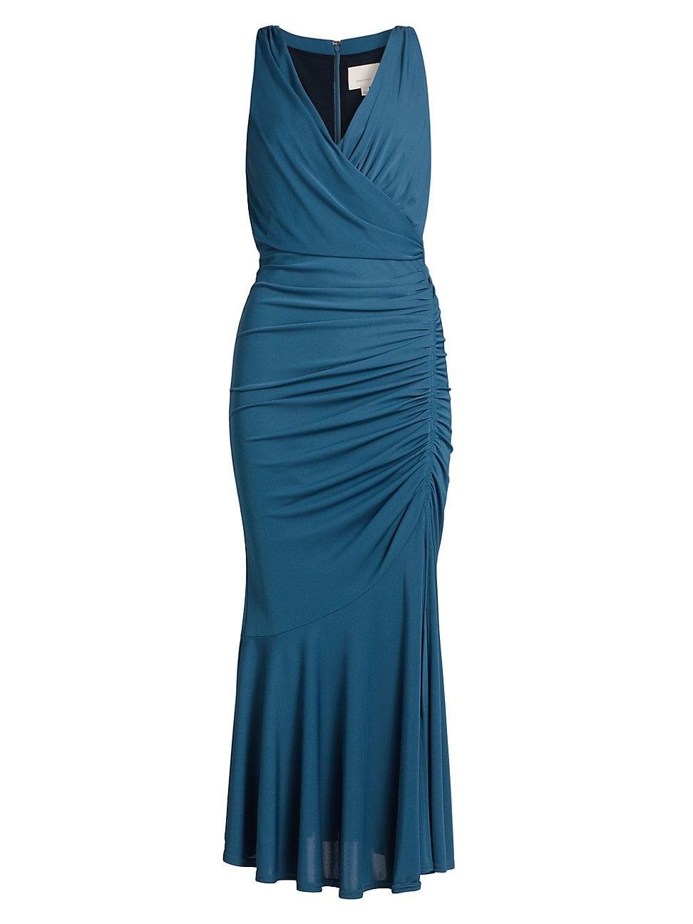 Womens Mika Surplice Ruched Midi Dress Size 0 Product Image