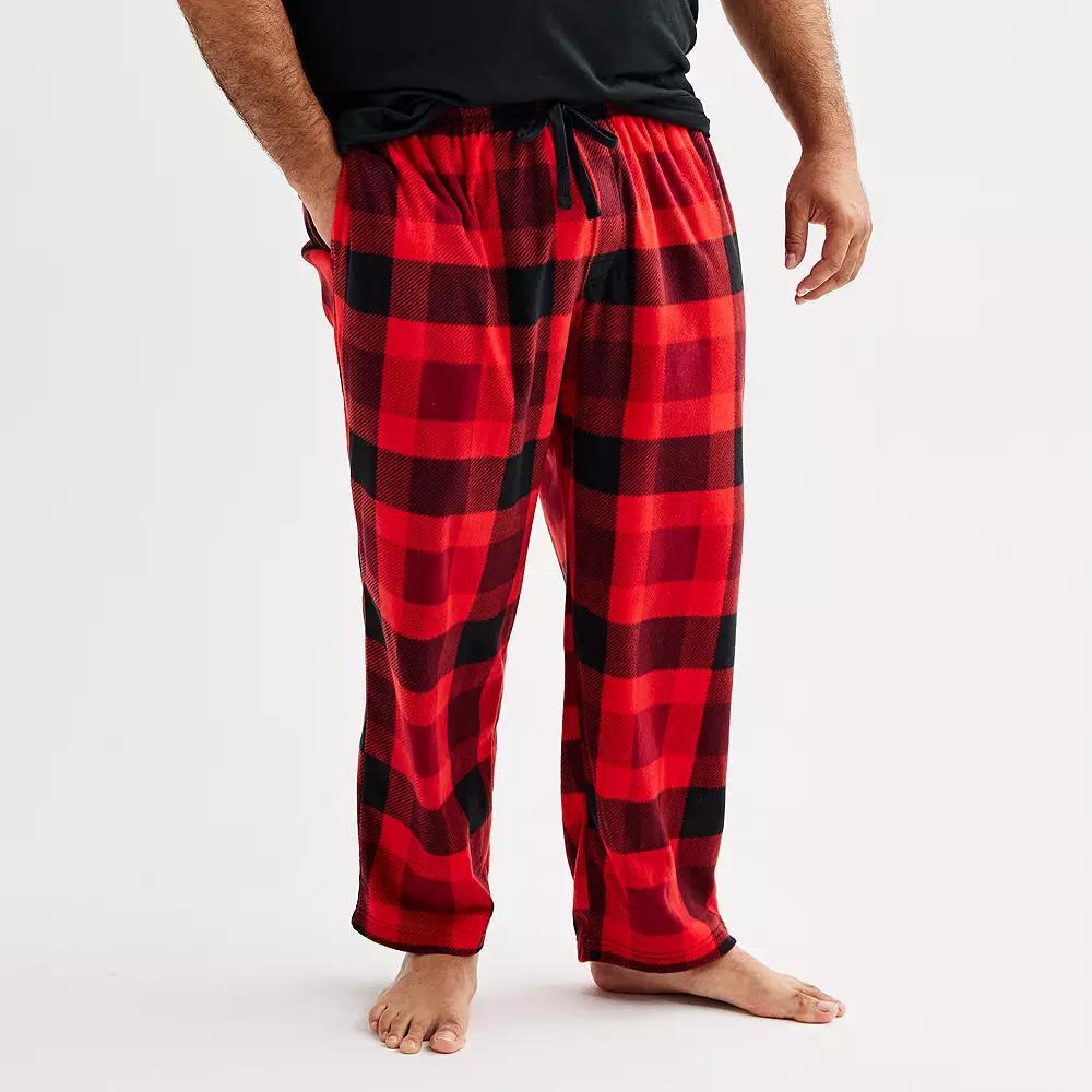 Big & Tall Sonoma Goods For Life® Microfleece Pajama Pants, Men's, Size: 2XB, Retro Plaid Red Black Product Image