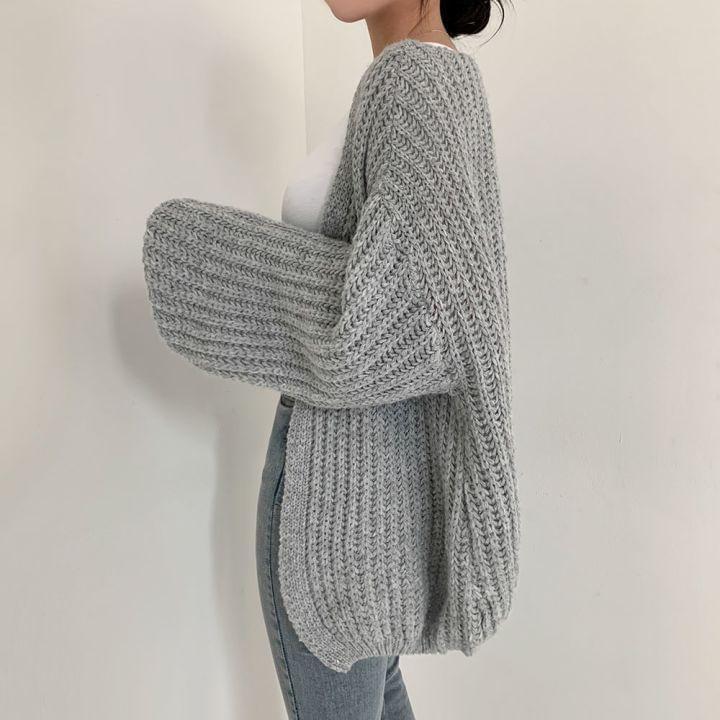 Plain Open Front Cardigan Product Image