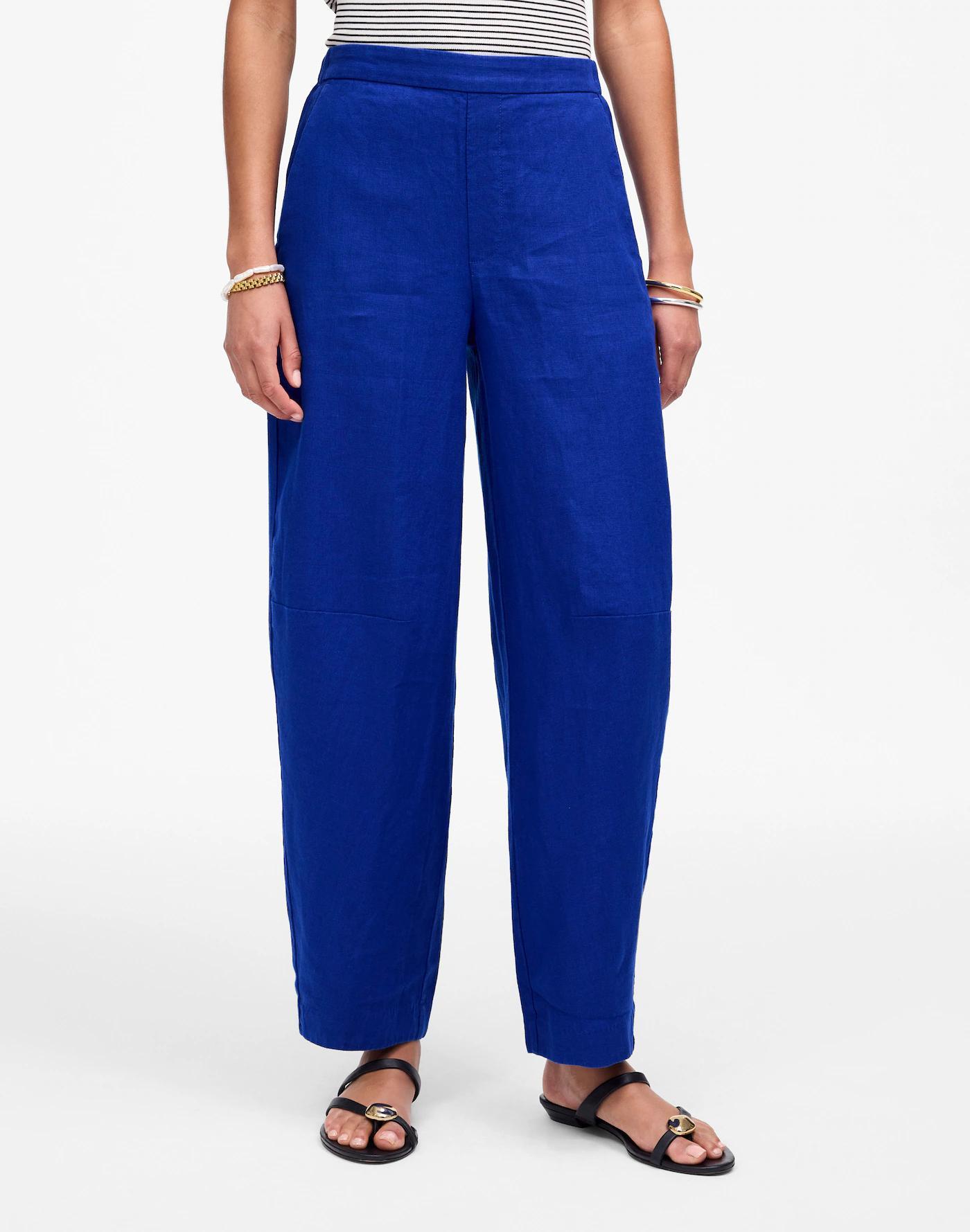 Pull-On Barrel Pants in 100% Linen Product Image