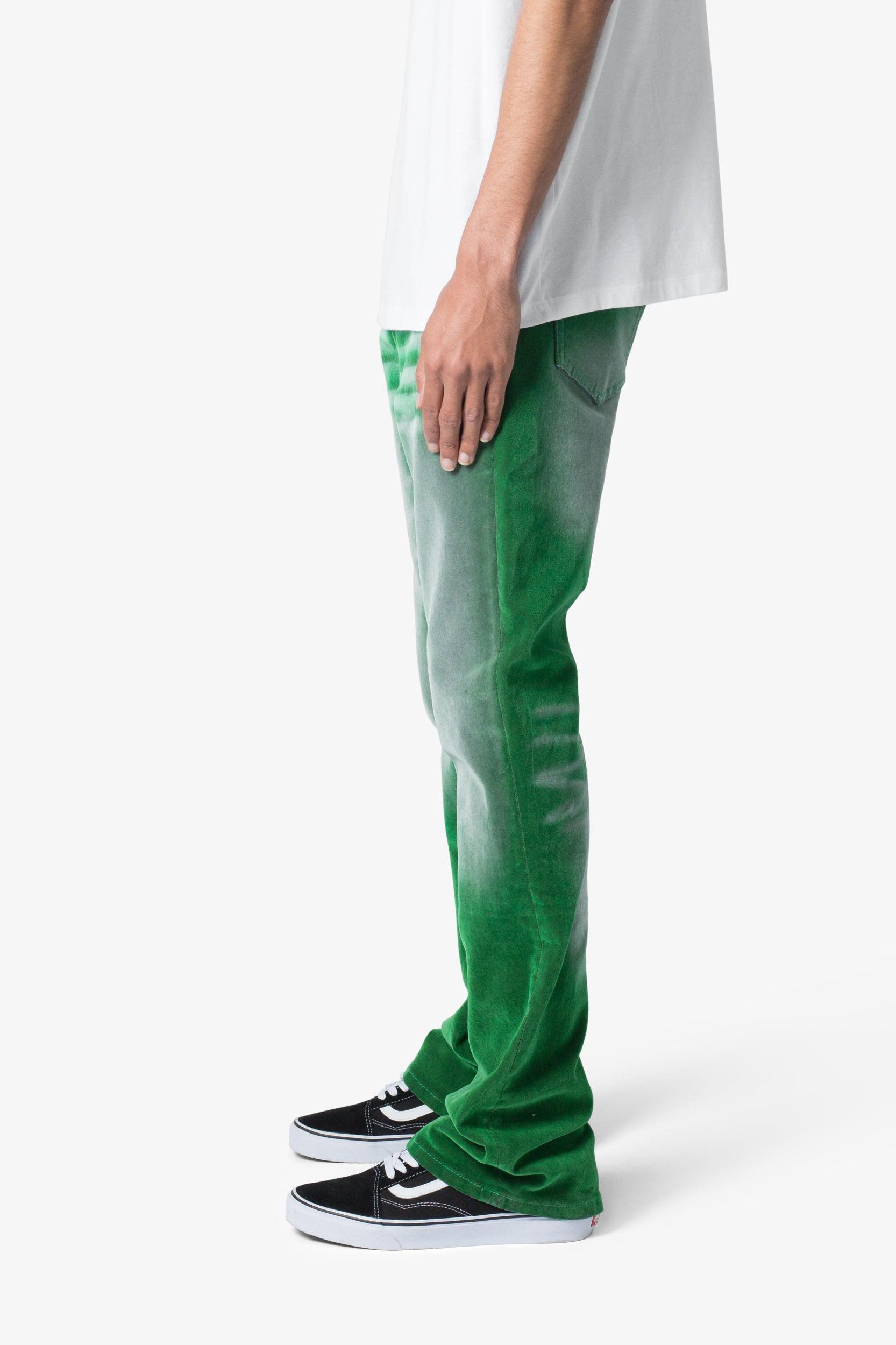 B658 Gecko Suede Flare Denim - Green Product Image