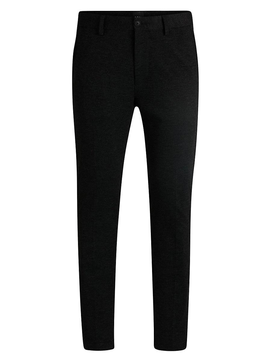 Mens Slim Fit Trousers in Salt and Pepper Stretch Jersey Product Image