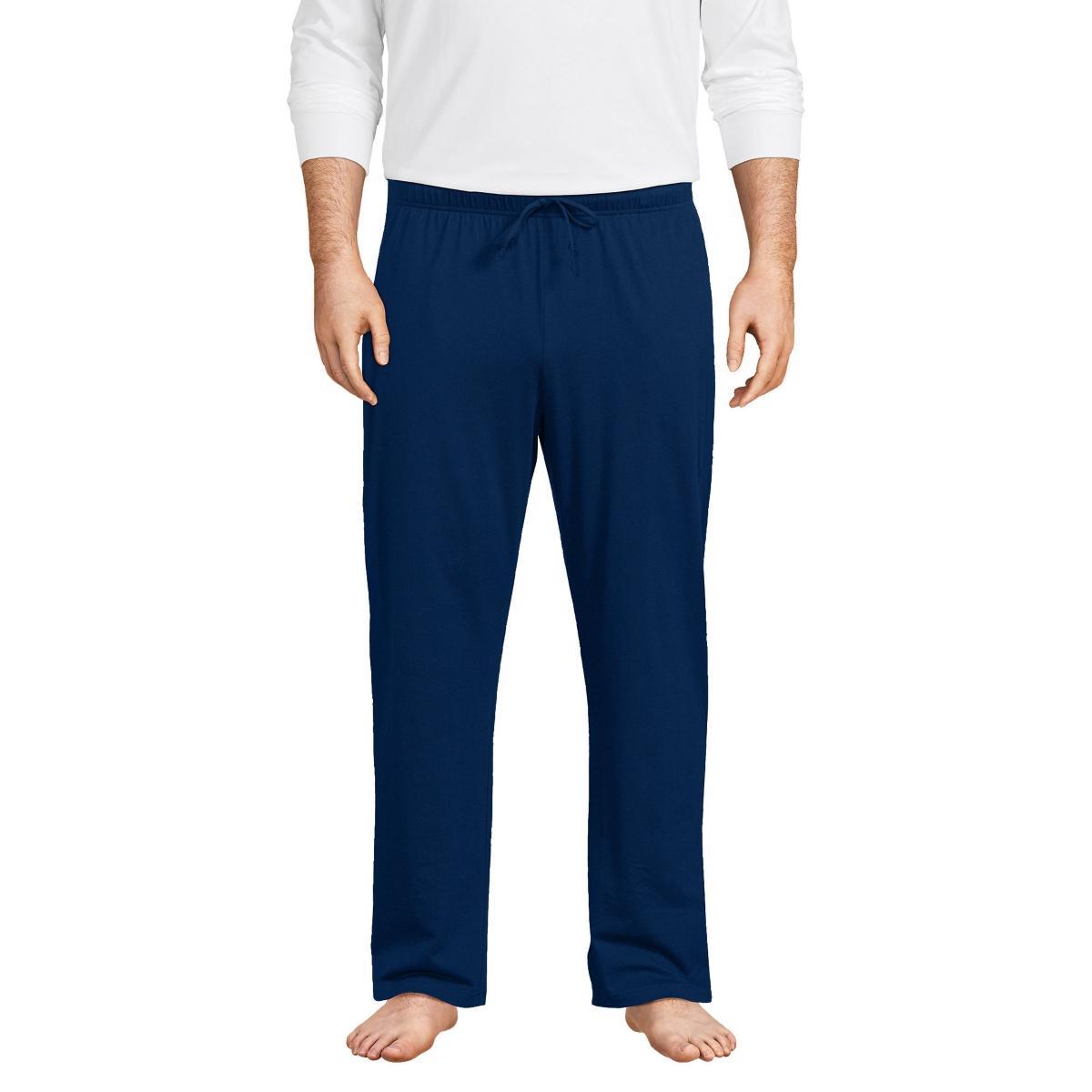 Big & Tall Lands End Knit Jersey Sleep Pants, Mens Grey Heather Product Image
