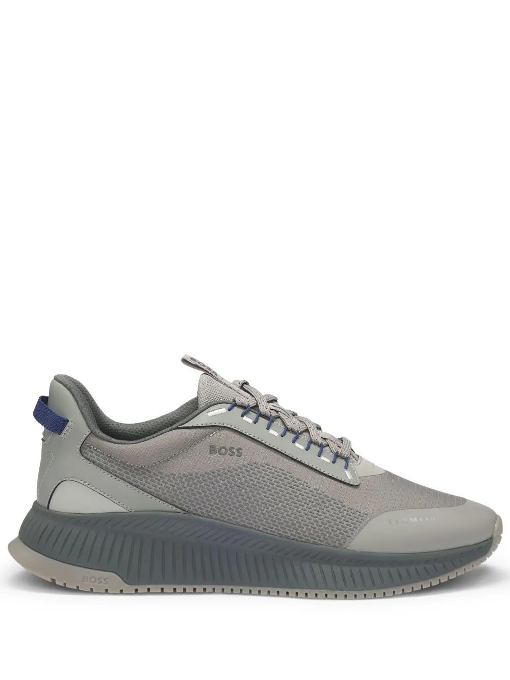 HUGO BOSS Ttnm Evo Trainers With Ribbed Sole In Light Grey Product Image